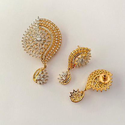 Elegant American Diamond Pendant Set
