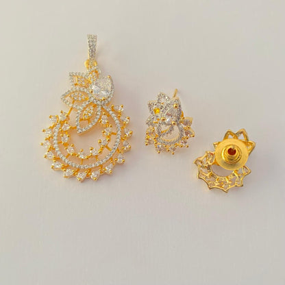 Minimal Gold Plated A.D Pendant Set