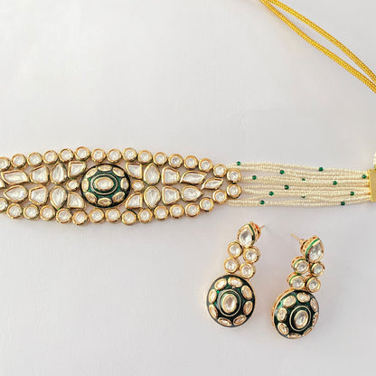 Kundan Gold Plated Choker Set