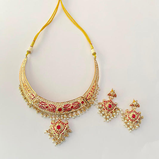 Jadau Ruby Necklace Set