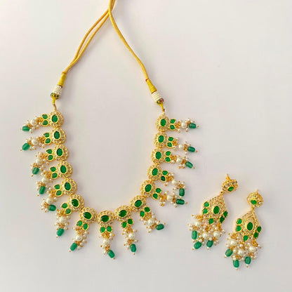 Gold Plated Jadau Necklace Set