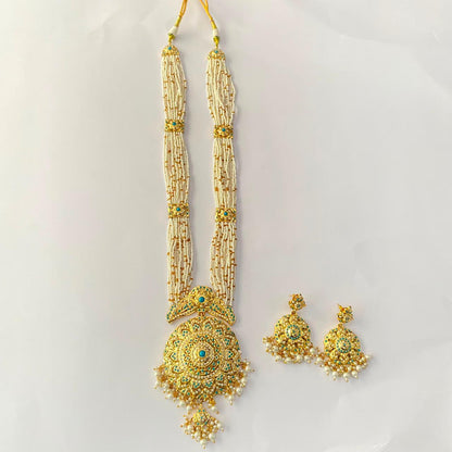 Long Jadau Necklace Firoza Necklace Set