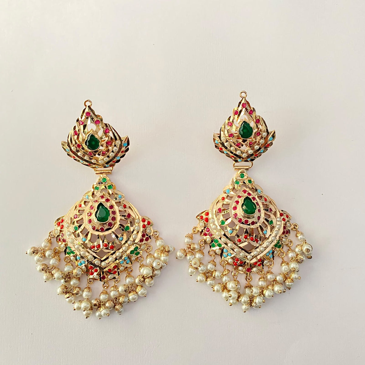 Jadau Multi Pearl Earring