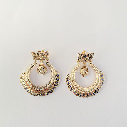Jadau Pearl Blue Earring