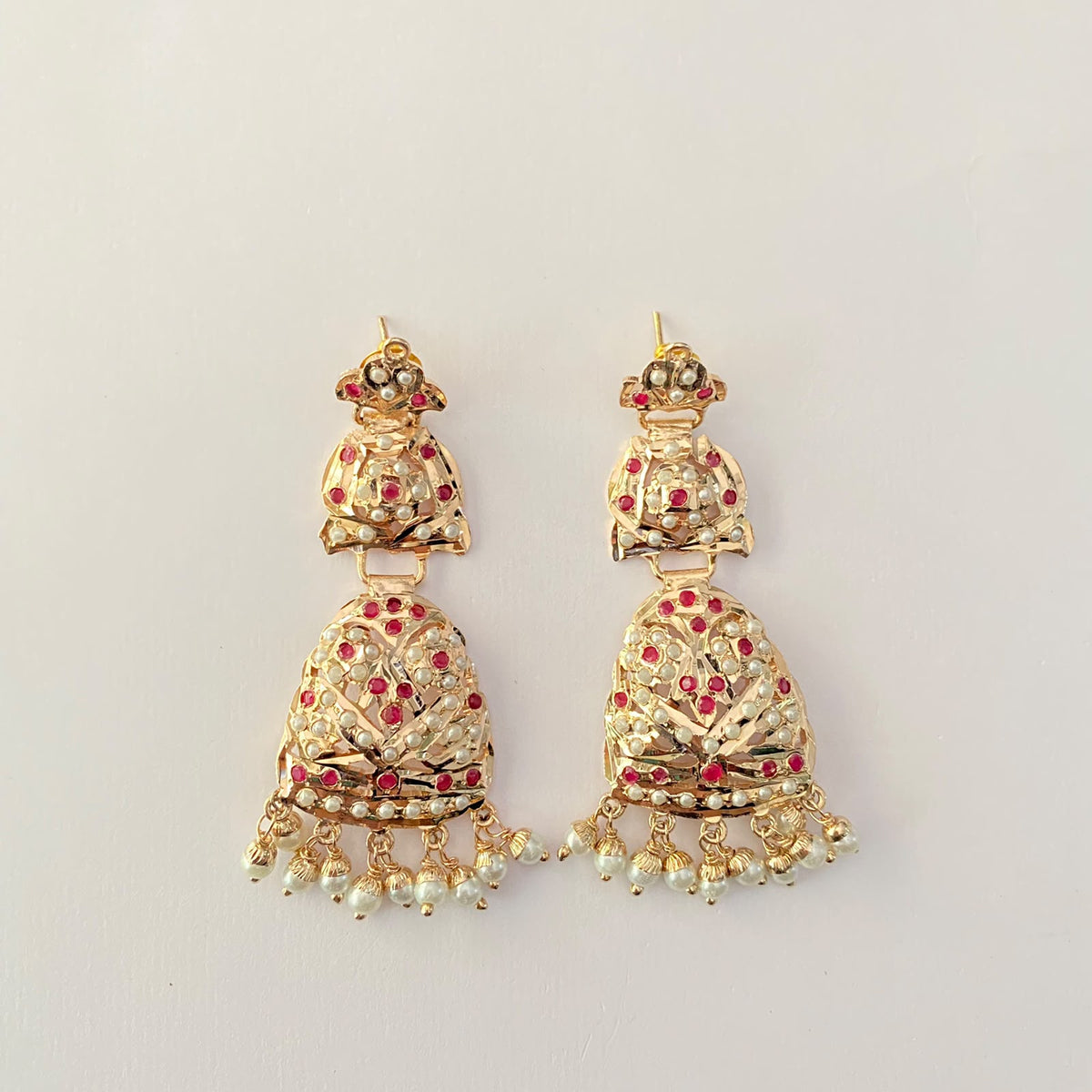 Ruby Jadau Pearl  Earring