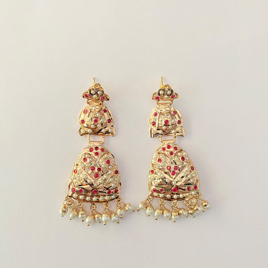 Ruby Jadau Pearl  Earring