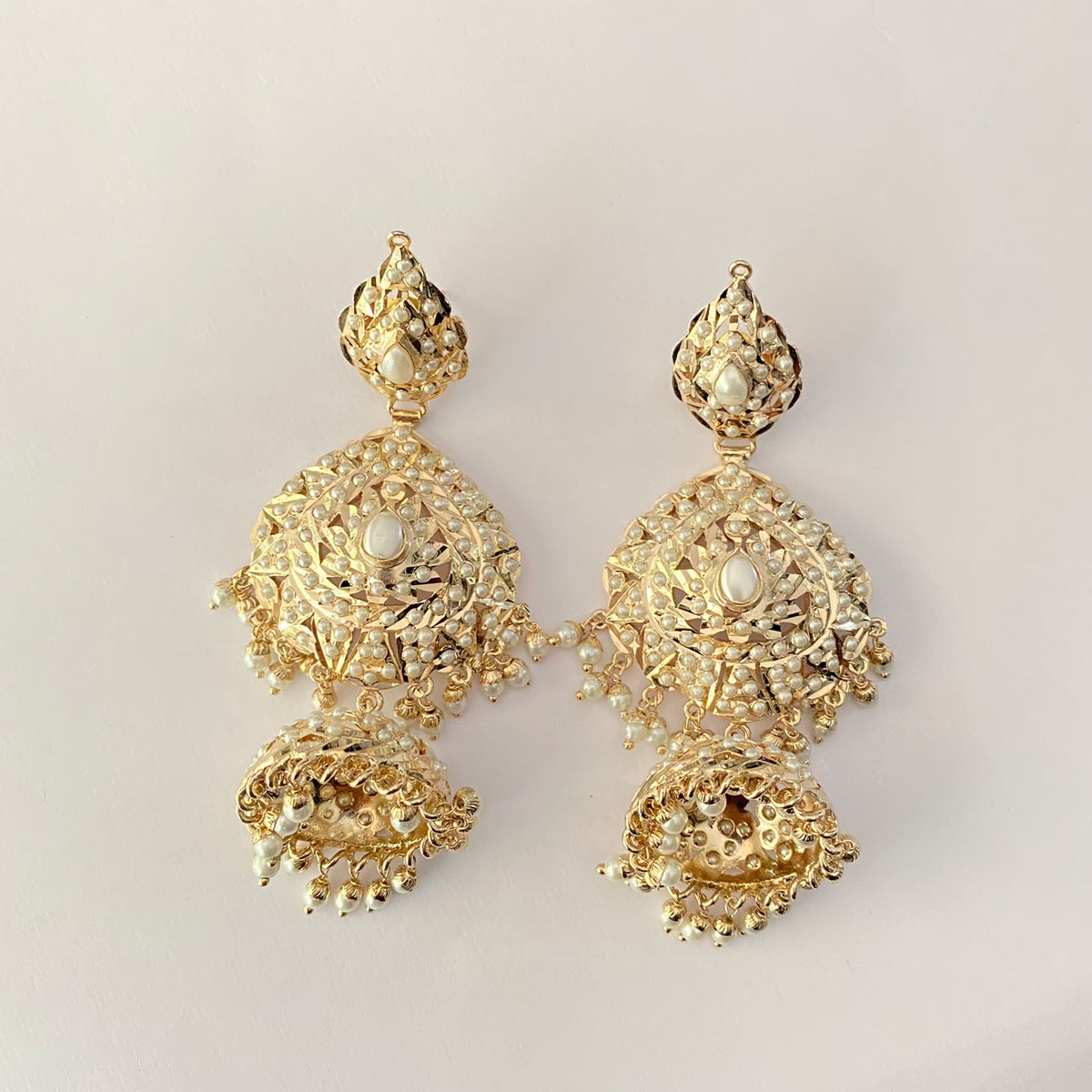 Gold Plated Pearl Jadau Jhumka