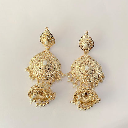 Gold Plated Pearl Jadau Jhumka