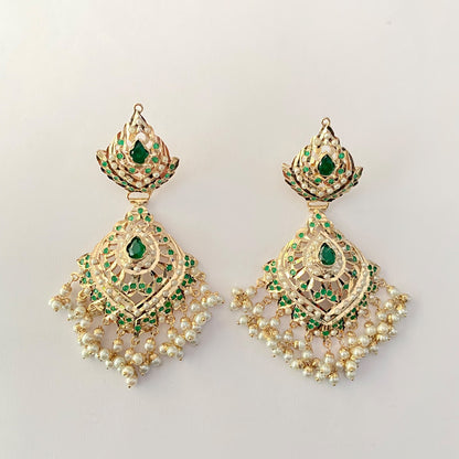 Green Pearl Jadau Earring