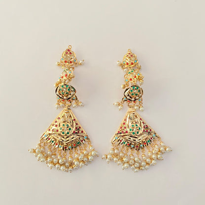 Multi Kaan Chain Jadau Earring