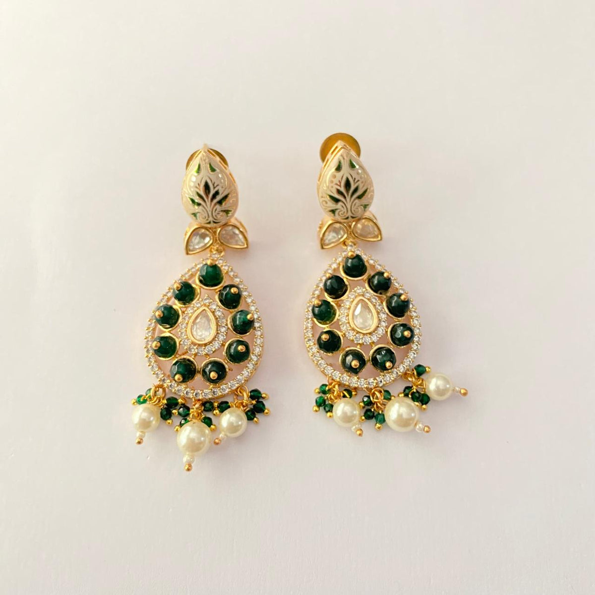 Kundan Gold Plated Drop Earring