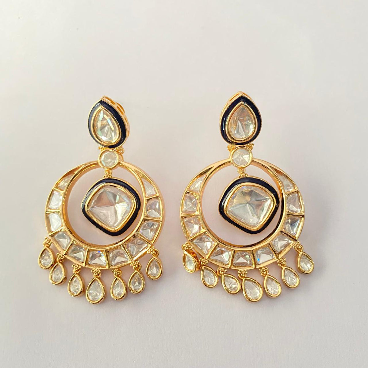 Gold Plated Poki Chandbali Earring