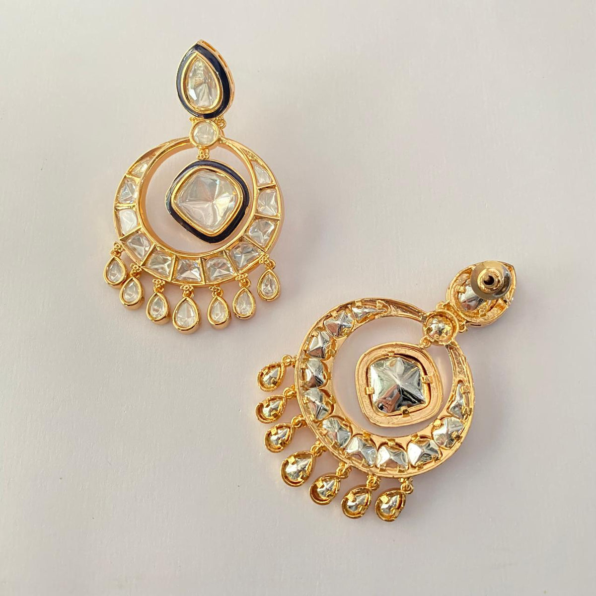 Gold Plated Poki Chandbali Earring