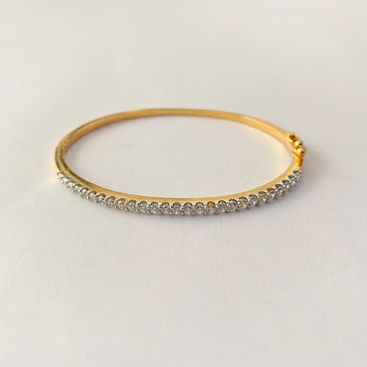 Sleek Gold Plated Diamond Bracelet