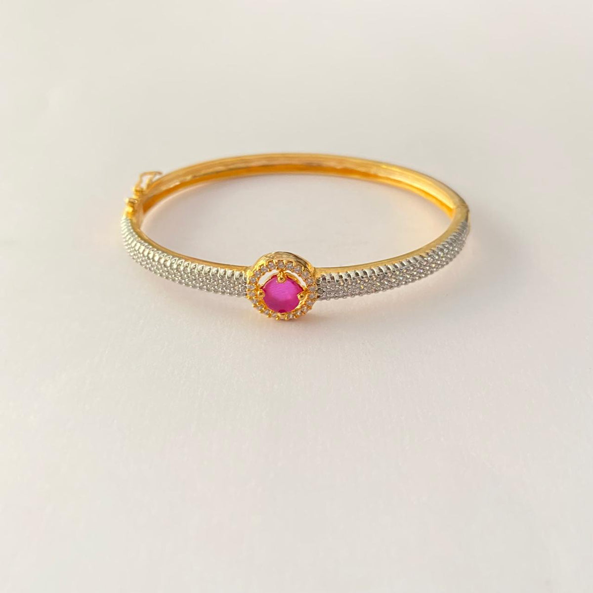 Ruby Gold Plated Sleek Bracelet