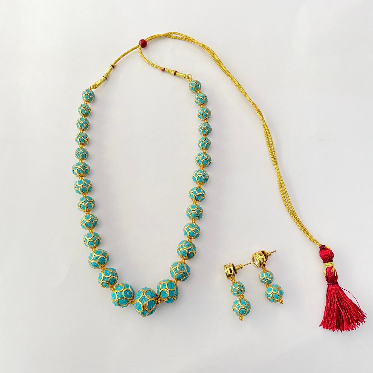 Firoza Gold Plated Matar Mala