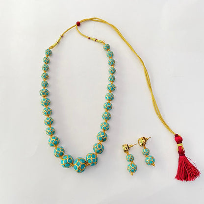 Firoza Gold Plated Matar Mala