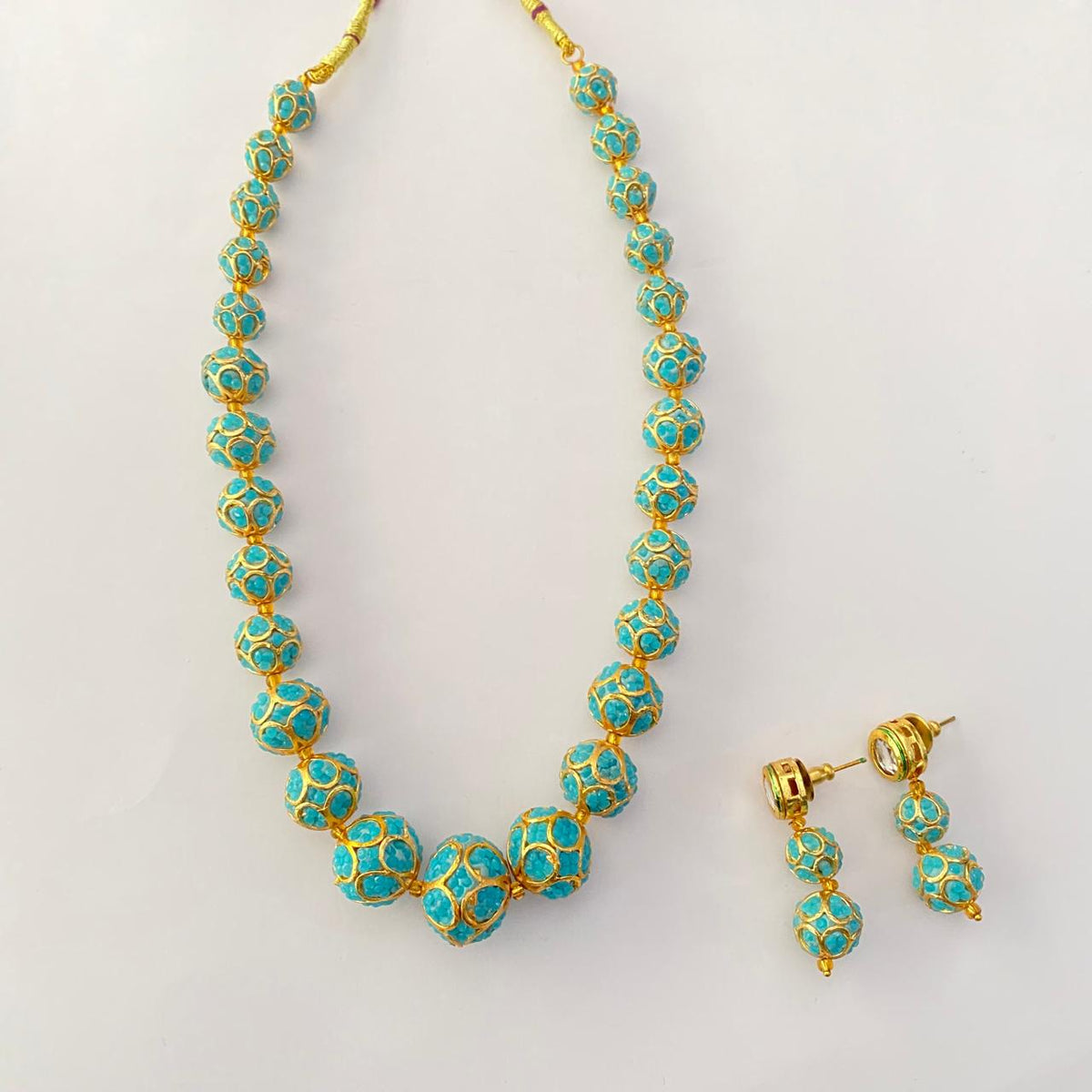 Firoza Gold Plated Matar Mala