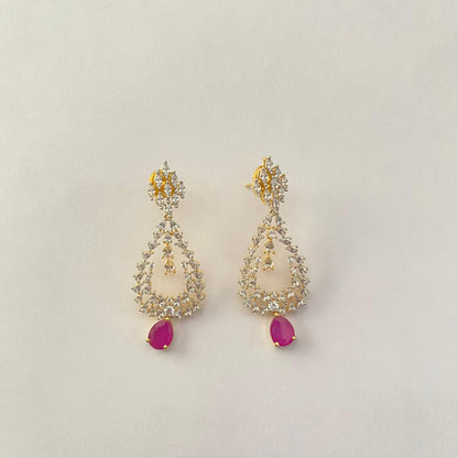 The Royal Ruby Teardrop Chandelier Earrings