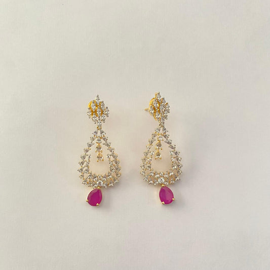 The Royal Ruby Teardrop Chandelier Earrings