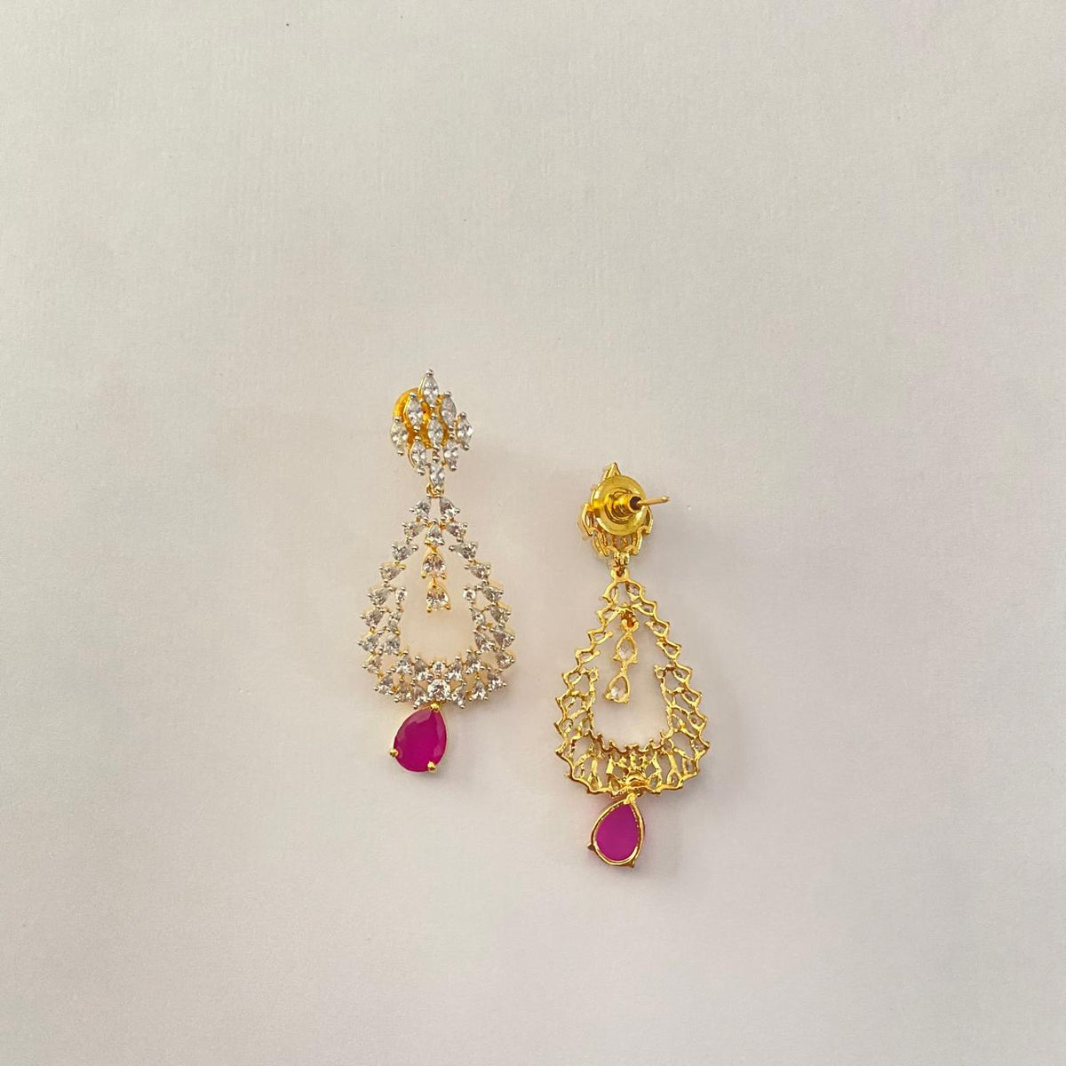 The Royal Ruby Teardrop Chandelier Earrings
