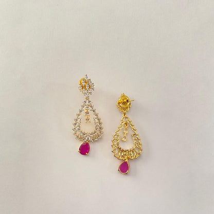 The Royal Ruby Teardrop Chandelier Earrings
