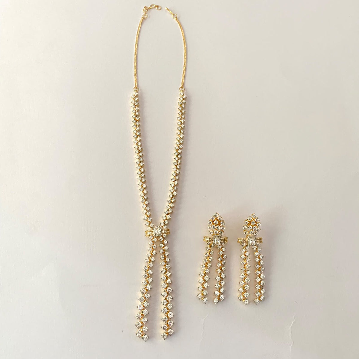 Gold Plated Diamond Necklace Set