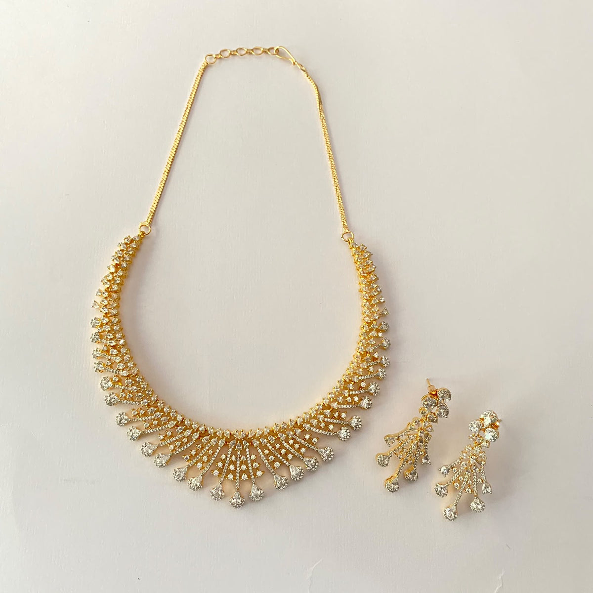 Diamond Gold Plated Necklace Set