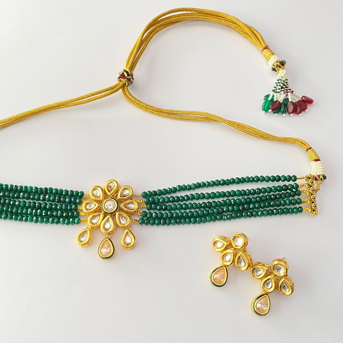 Emerald Beads Kundan Choker