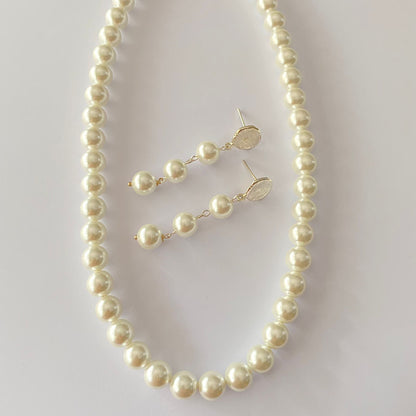 White Pearl Necklace Set