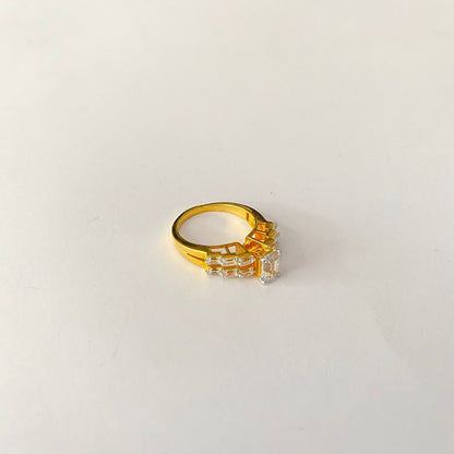 Gold Polish 92.5 Pure Silver Ring