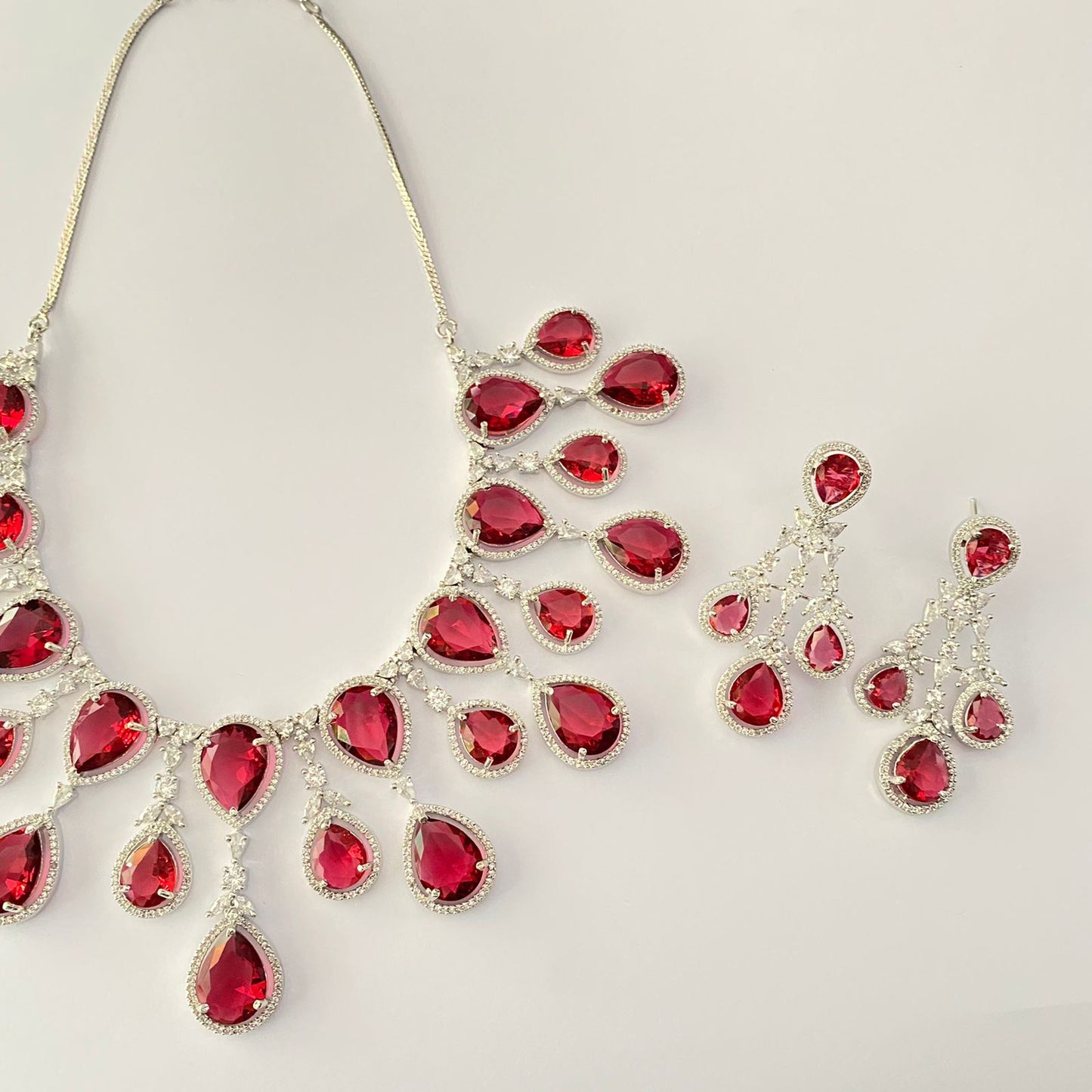 Ruby Diamond Necklace Set