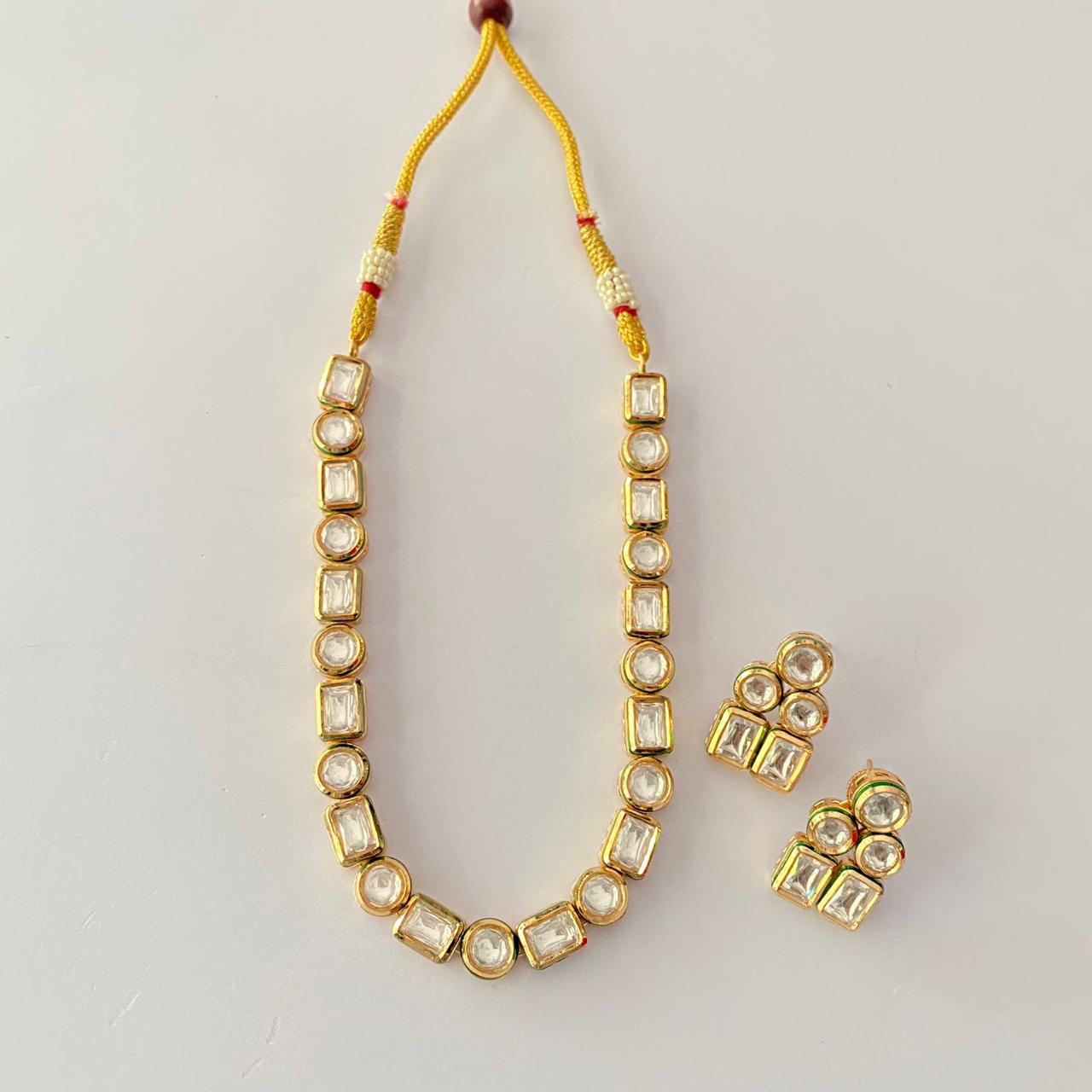 Single Line Kundan Necklace