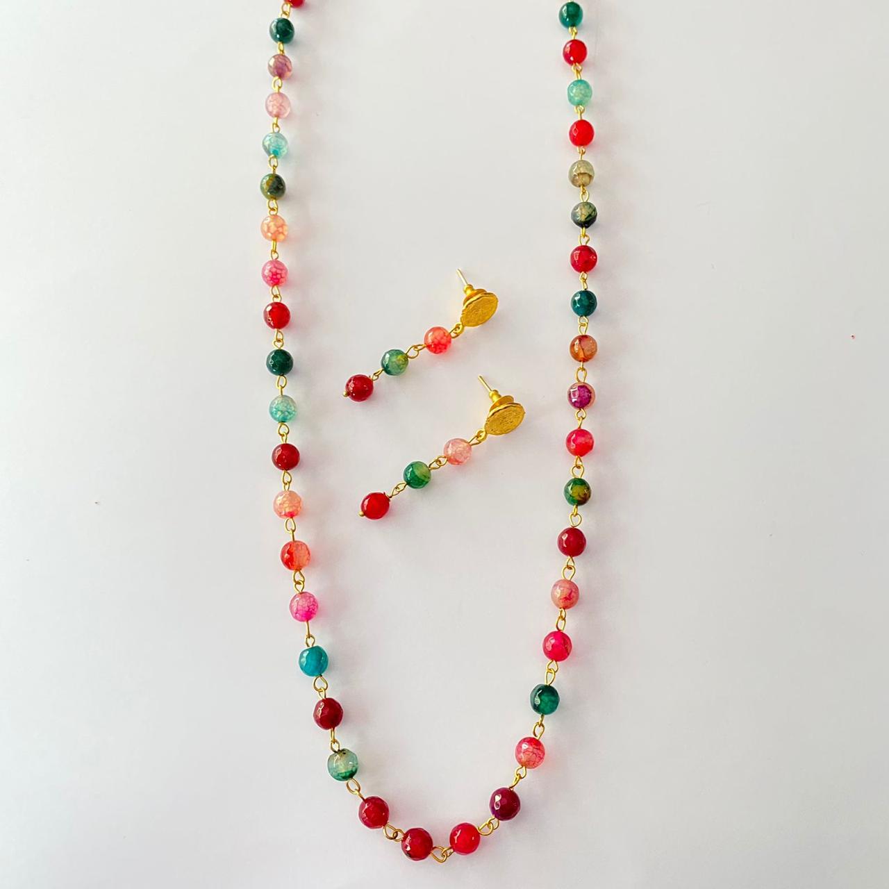 Multi Stone Single Line Necklace