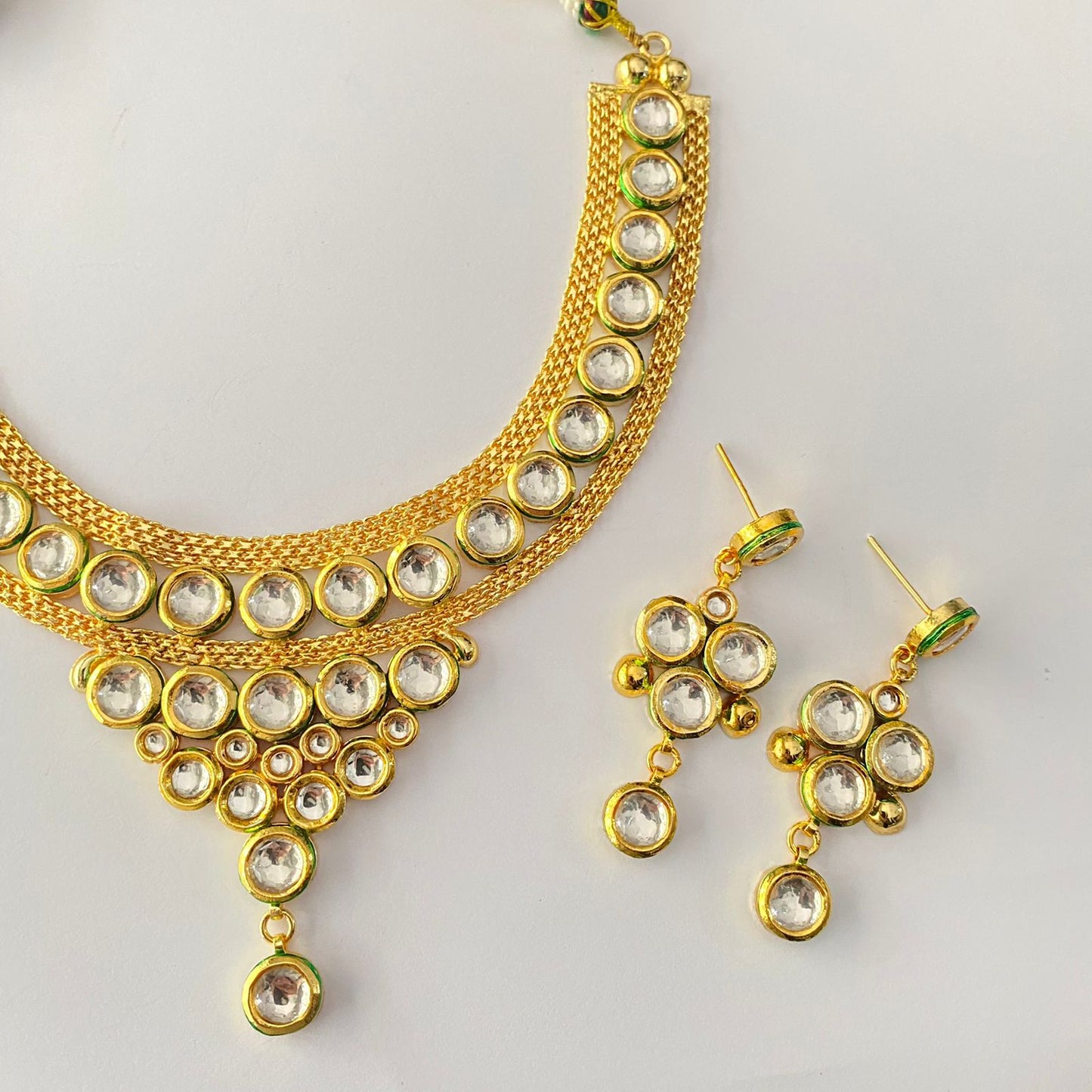 Gold Plated Kundan Necklace Set