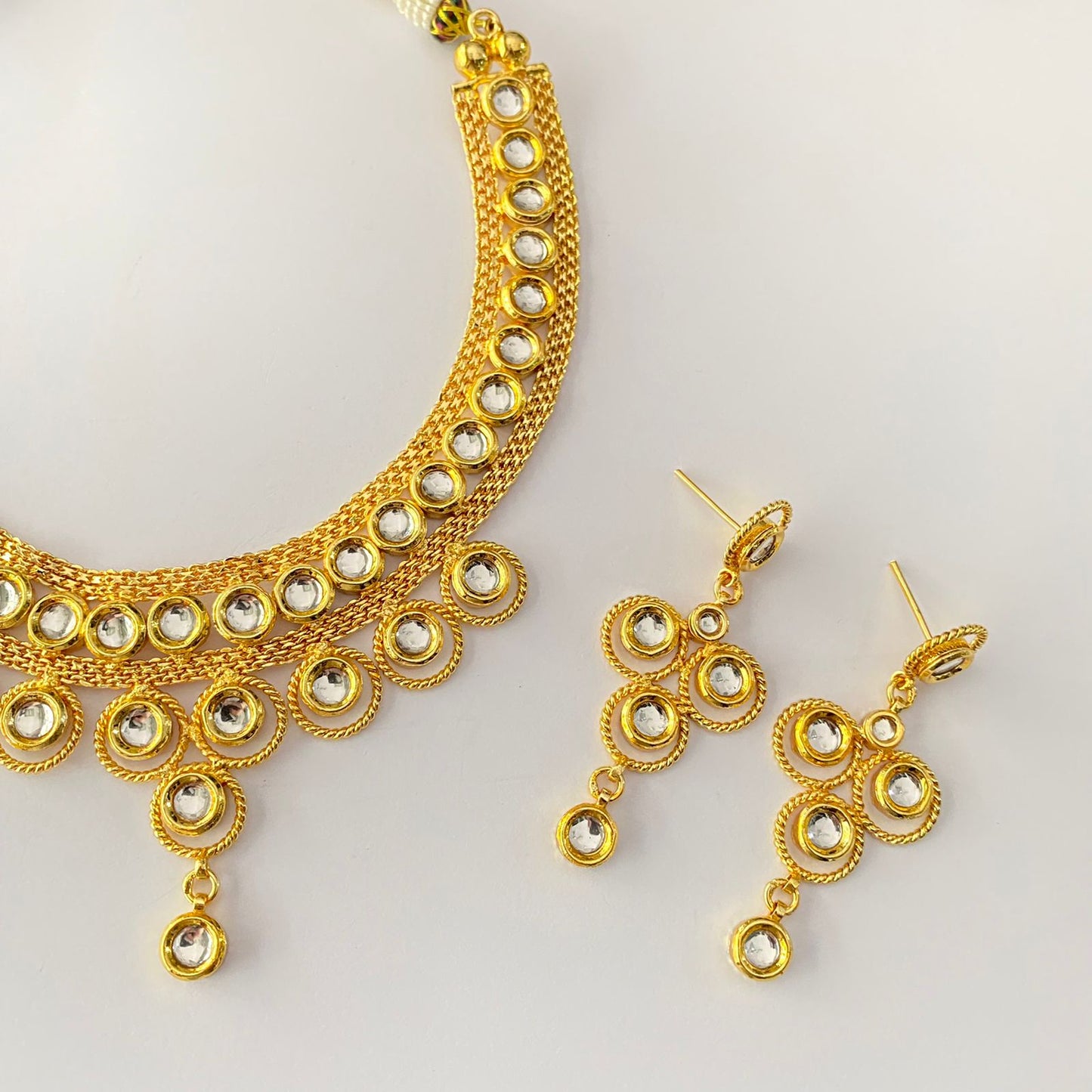 Gold Plated Kundan Necklace Set