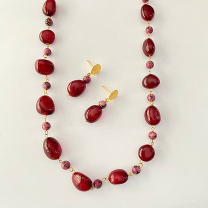 Ruby Tumble Necklace Set