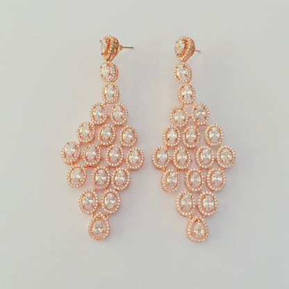 Statment Rose Gold A.D Dangler Earring