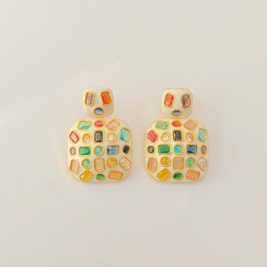 Multi Cream Latest Design Earring