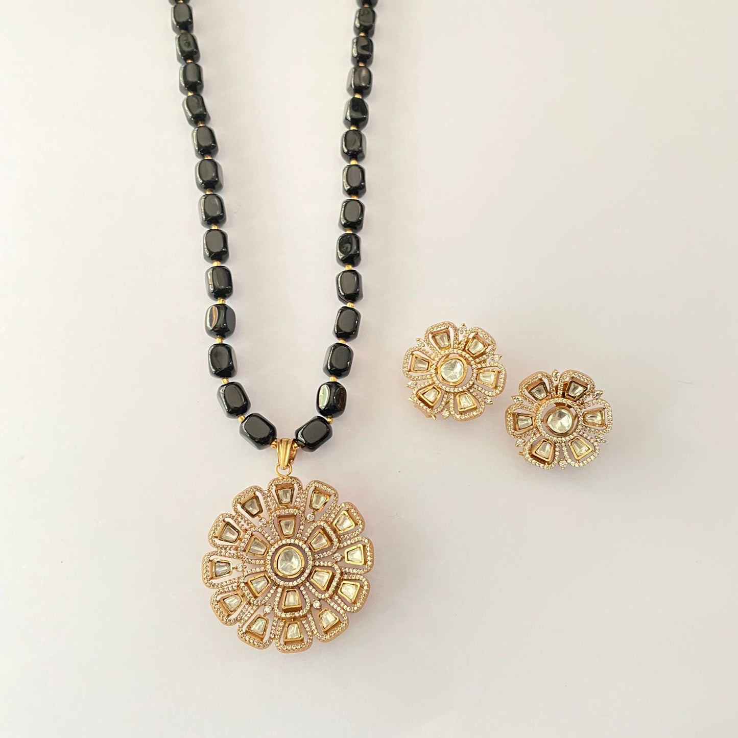 Gold Plated Polki Necklace Set