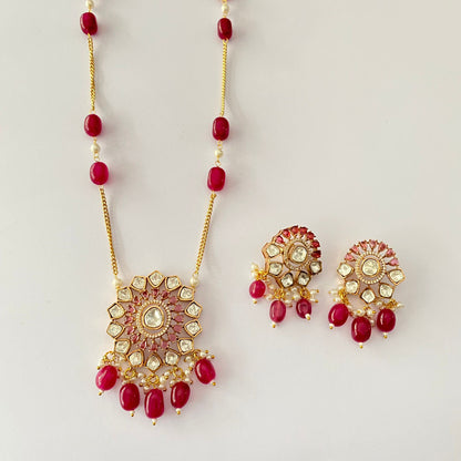 Ruby Polki Necklace Set