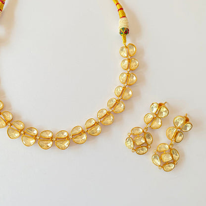 Gold Plated Moissanite Necklace Set