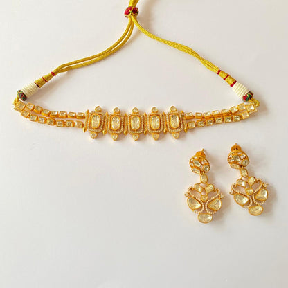 Gold Plated Polki Necklace set