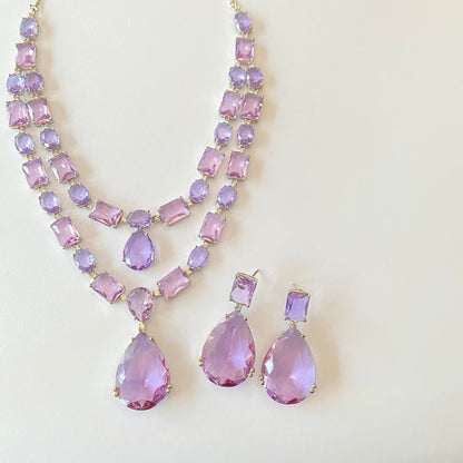 Silver Plated Light Color Necklace Set