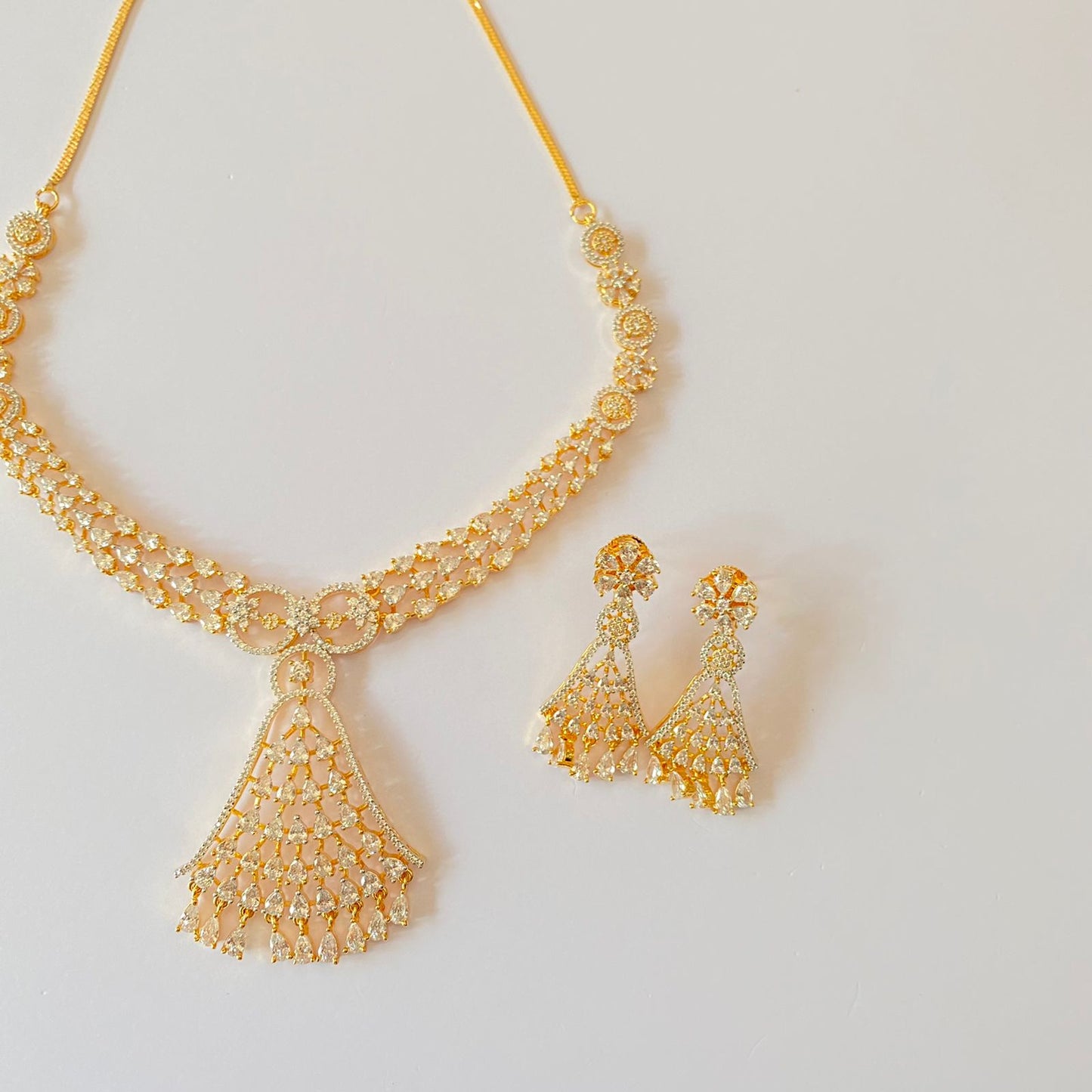 Diamond Gold Plated Necklace Set