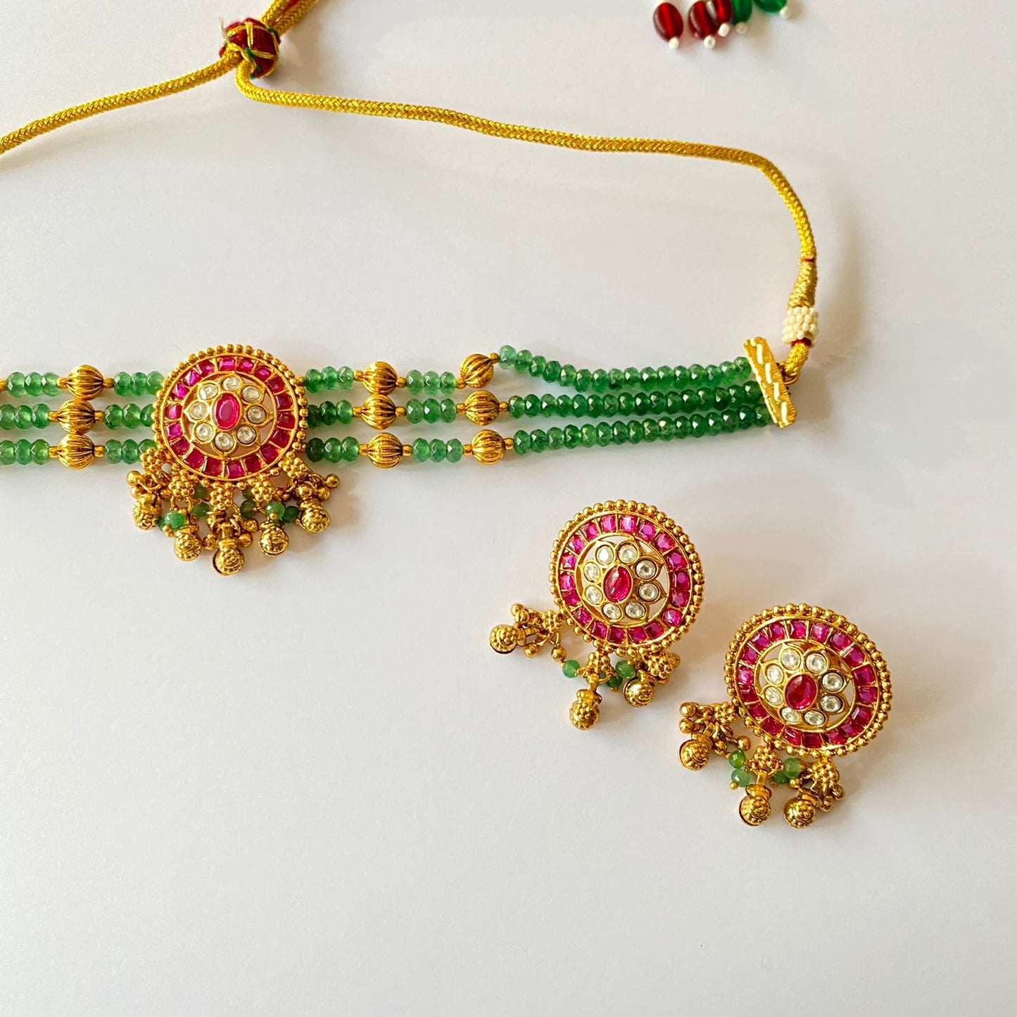 Gold Plated Green Choker Set