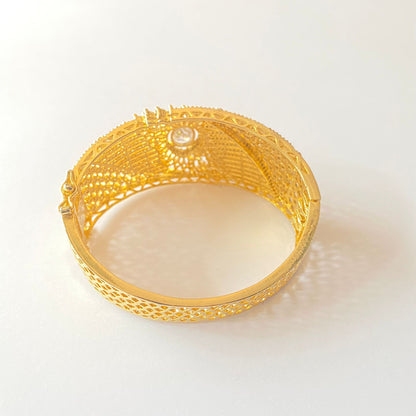 A.D Stone Gold Plated Broad Bracelet