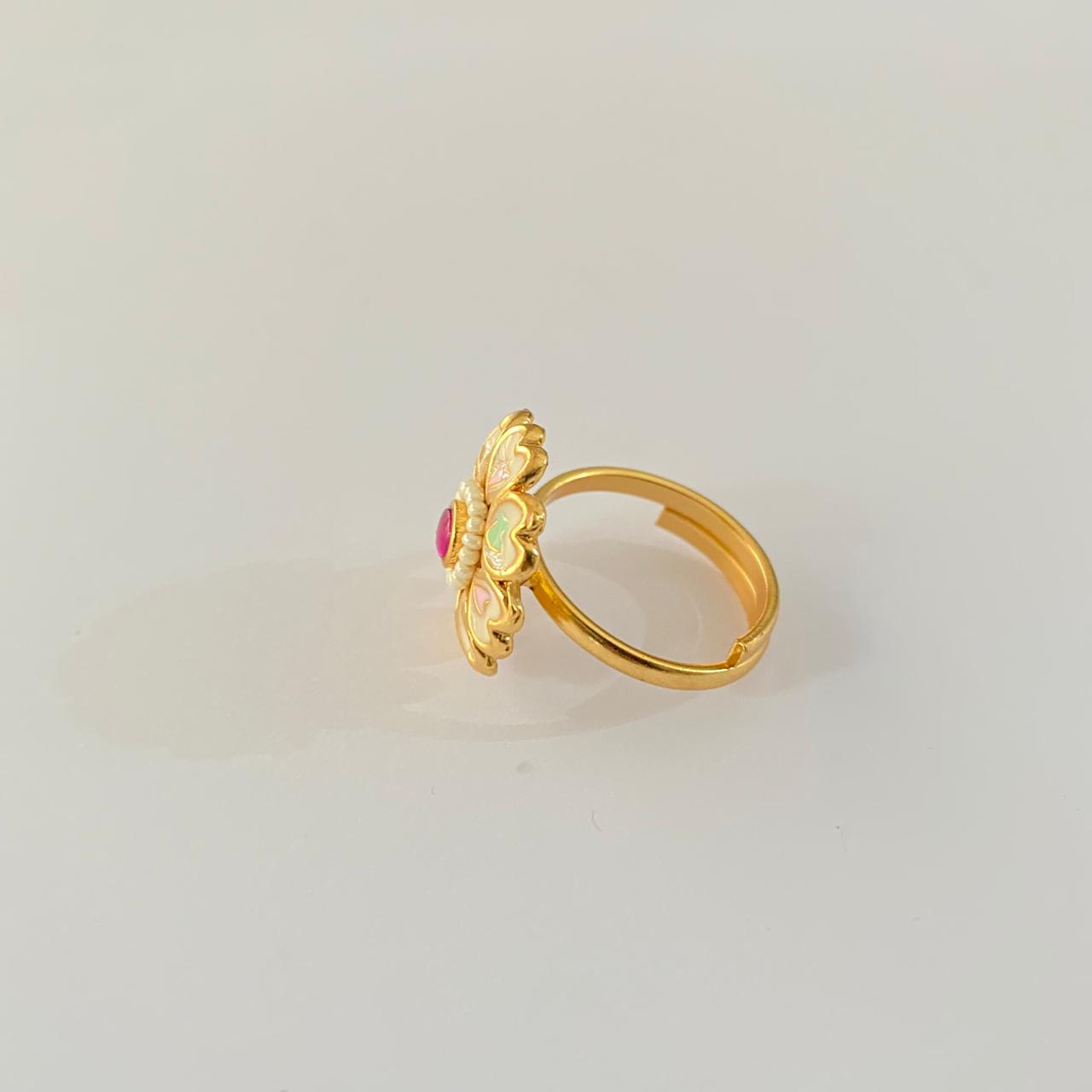 Gold Plated Ring Floral latest Design Ring