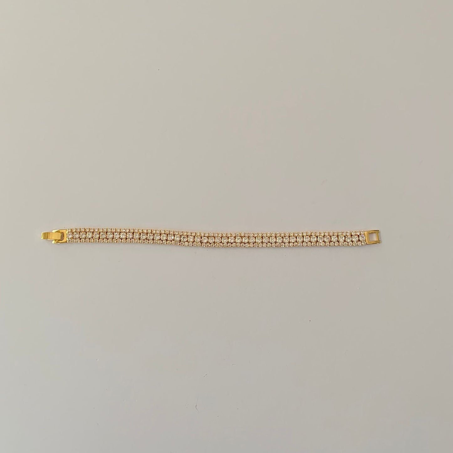 Elegant Gold Plated A.D Stone Tennis Bracelet