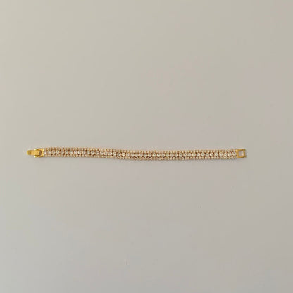 Elegant Gold Plated A.D Stone Tennis Bracelet